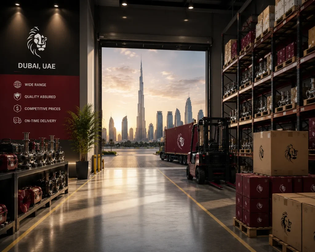 BOLIHENG's Dubai, UAE facility serving as an international trade hub for Middle East clients.